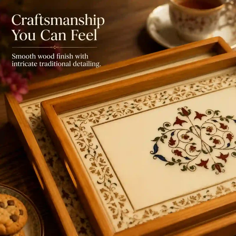 Multi-Purpose Serving Tray-3 Pieces -Wooden (Set of 1)