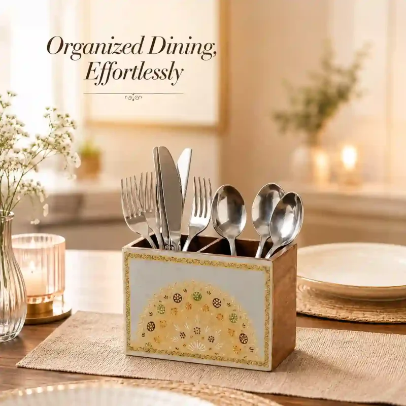 Signature Cutlery Holder With 2 Compartment - Holder (Set of 1)