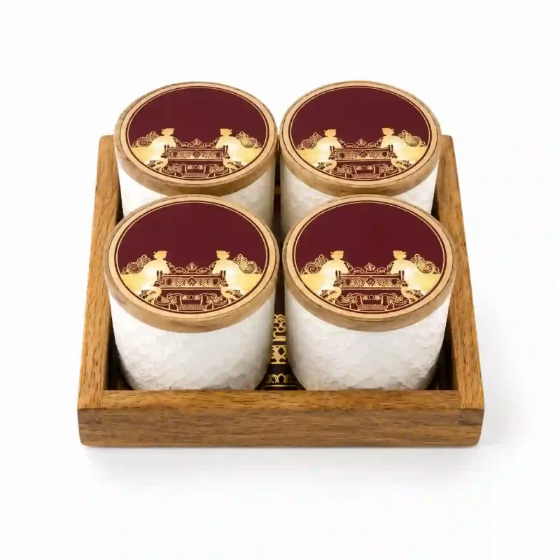 Refreshment Serving 4 Jar Set - Stylish Snack Platter (Set of 1)