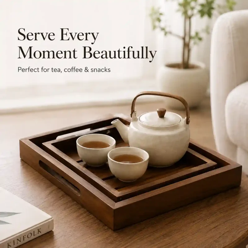 Aqua Square Serving Tray-2 Pieces-Dining (Set of 1)