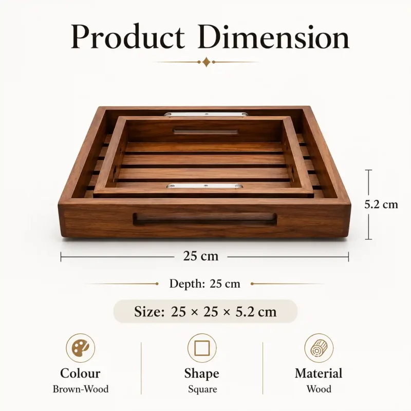 Aqua Square Serving Tray-2 Pieces-Dining (Set of 1)