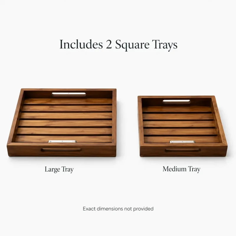 Aqua Square Serving Tray-2 Pieces-Dining (Set of 1)