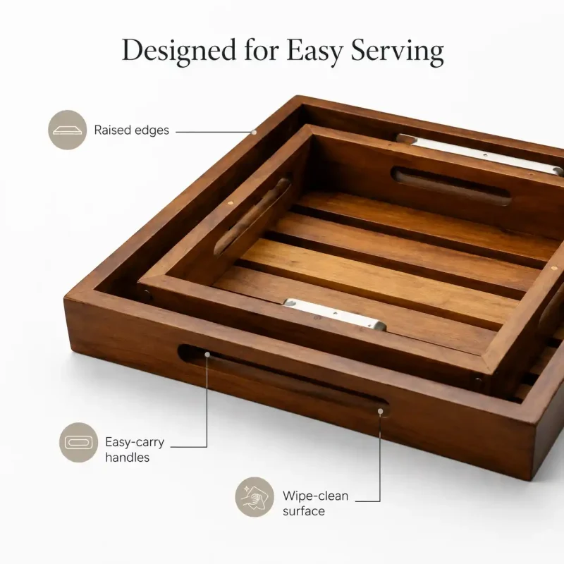 Aqua Square Serving Tray-2 Pieces-Dining (Set of 1)