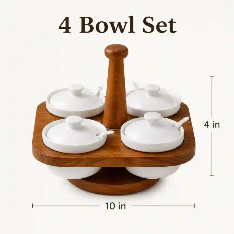 Revolving Handi-3 Pcs with Wooden Stand (Set of 1)