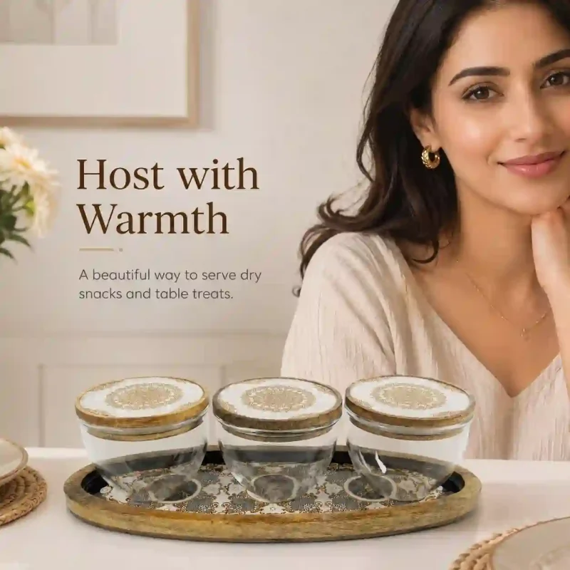 Legacy 3 Pcs Serving Set with Tray-Dining Tableware (Set of 1)