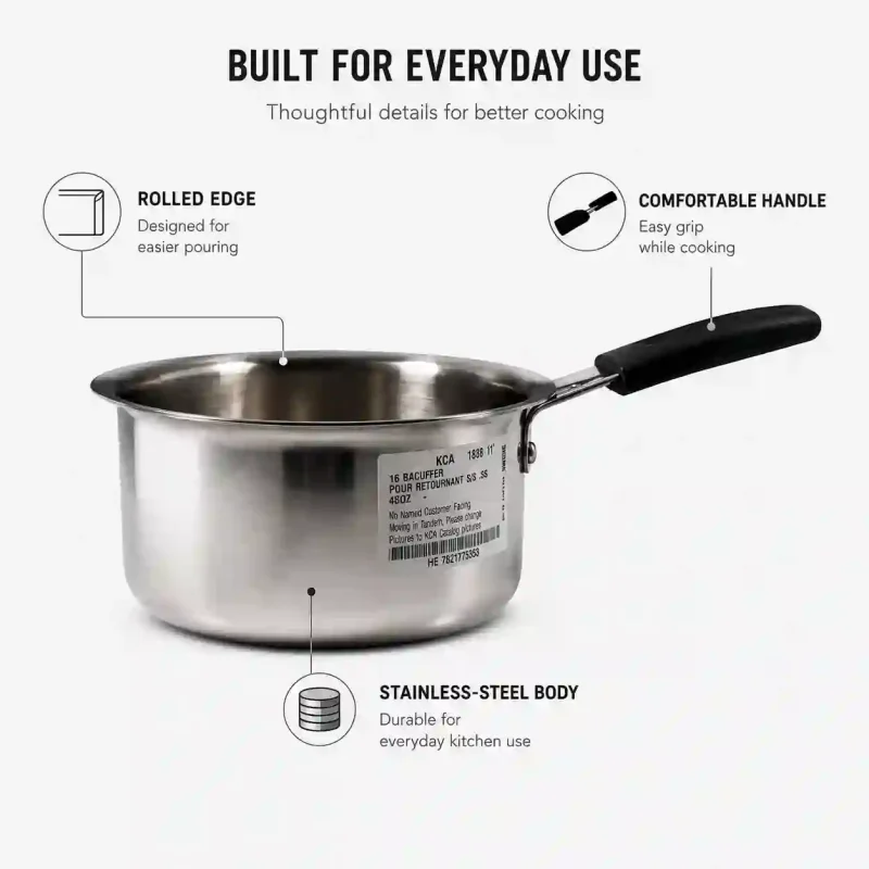 Stainless Steel Saucepan No 11-Durable Milk Pan (Set of 1)