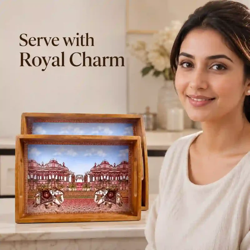 Rectangle Classic Tray 2 Pieces-Serving & Decor (Set of 1)