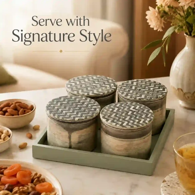 Signature Dryfruit Box-4 Compartment-Serving (Set of 1)