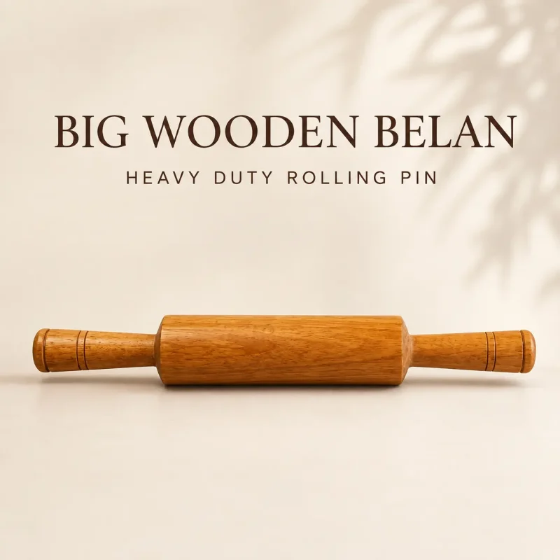 Big Wooden Belan-Heavy Duty Rolling Pin for Roti (Set of 1)