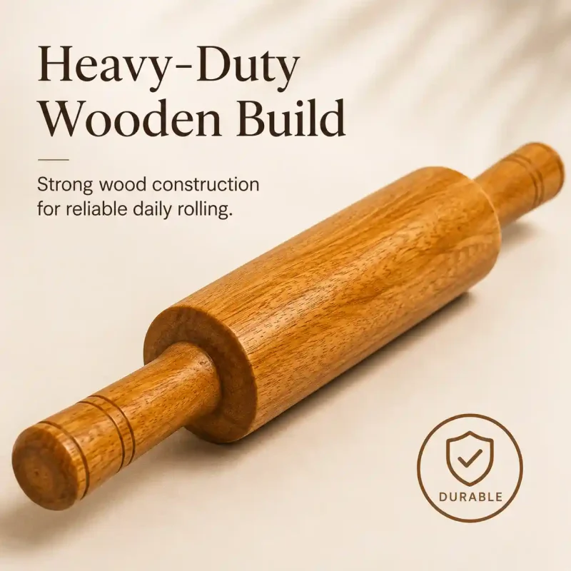 Big Wooden Belan-Heavy Duty Rolling Pin for Roti (Set of 1)