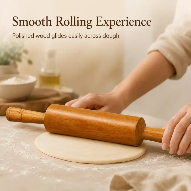 Big Wooden Belan-Heavy Duty Rolling Pin for Roti (Set of 1)