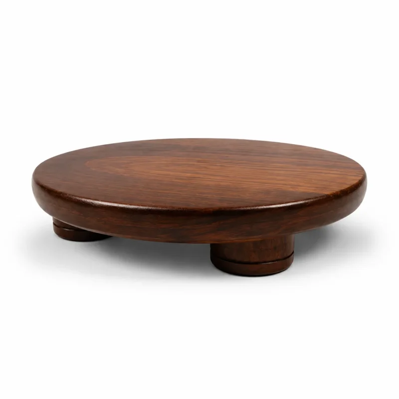 Brown Wooden Chakla-10 Inch Round-Kitchen (Set of 1)
