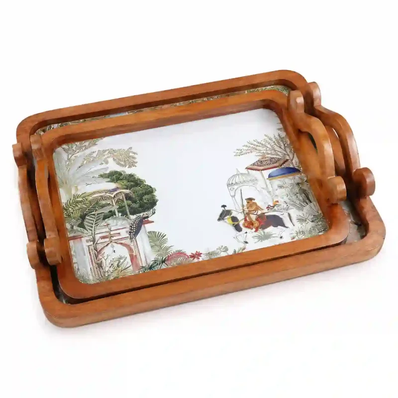 Rectangle Serving Tray 2 Pieces-Printed King (Set of 1)