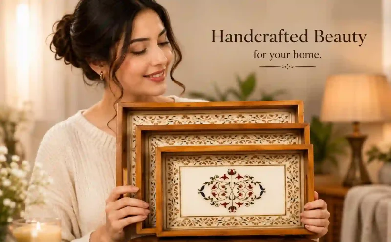 Multi-Purpose Serving Tray-3 Pieces -Wooden (Set of 1)