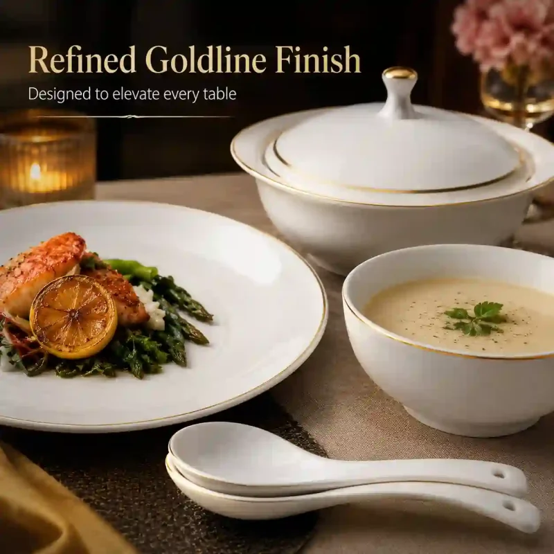 Nadia Goldline Dinner Set-40 Pcs-Premium (Set of 1)
