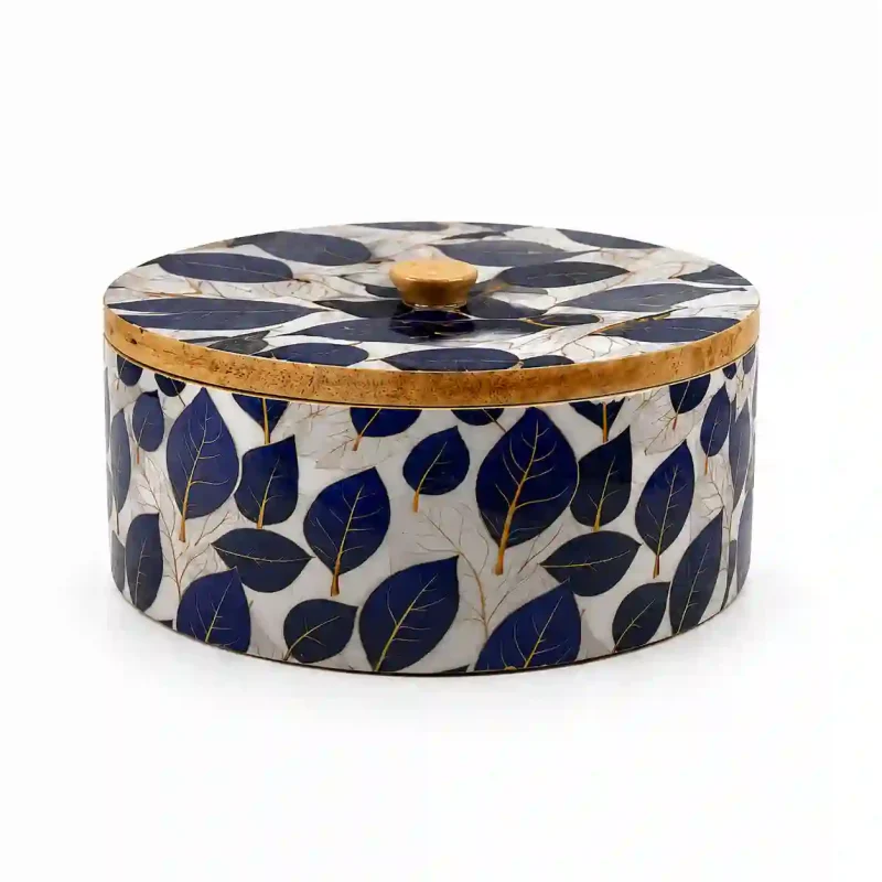 Traditional Wooden Roti Box-Floral Pattern (Set of 1)