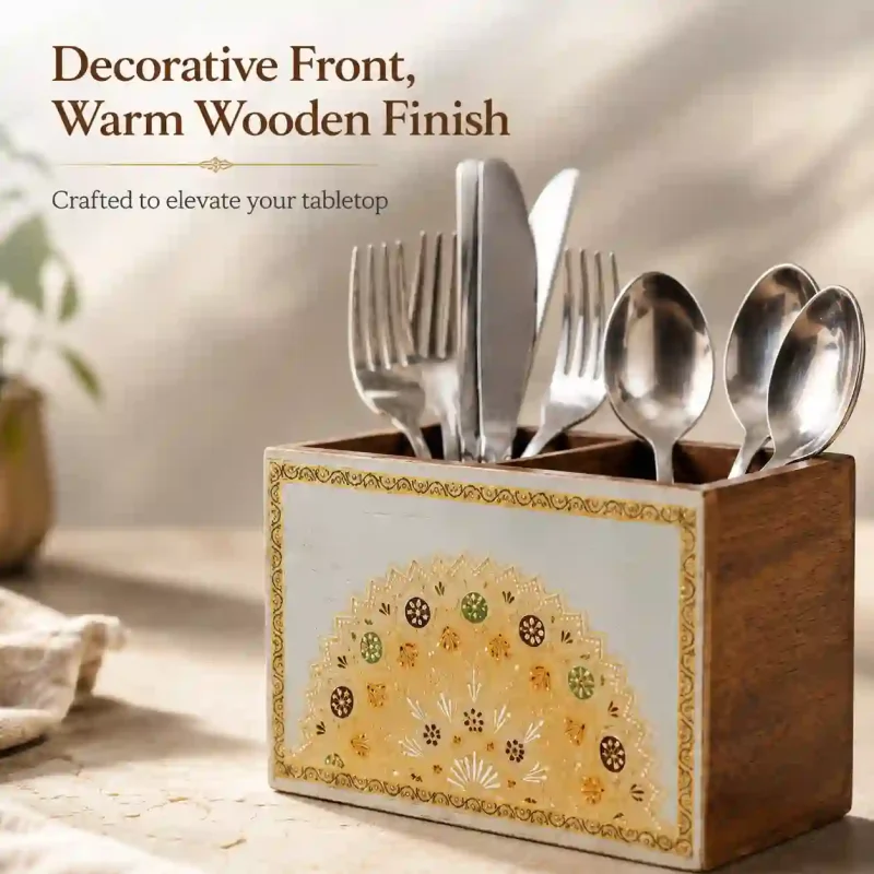 Signature Cutlery Holder With 2 Compartment - Holder (Set of 1)