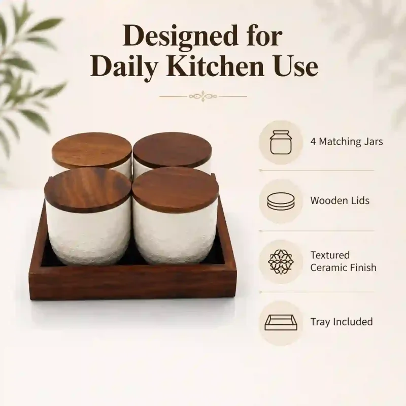 Solitaire Storage 4 Jars - Kitchen Pantry (Set of 1)