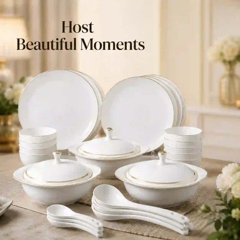 Nadia Goldline Dinner Set-40 Pcs-Premium (Set of 1)