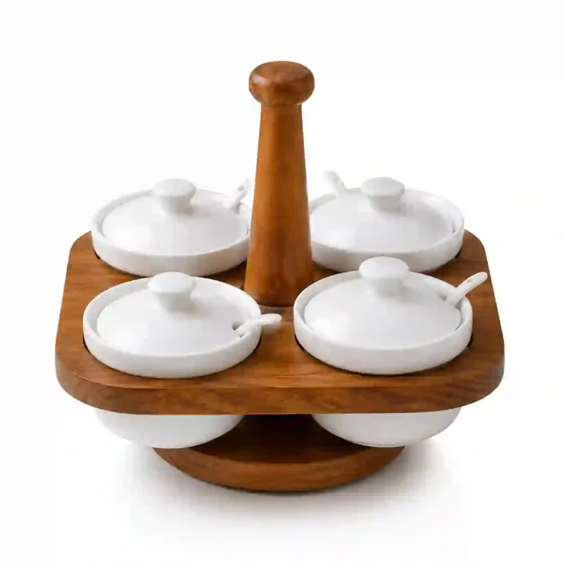 Revolving Handi-3 Pcs with Wooden Stand (Set of 1)