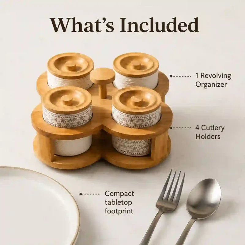 Revolving Cutlery 4 Organizer - 360 Degree Rotating (Set of 1)