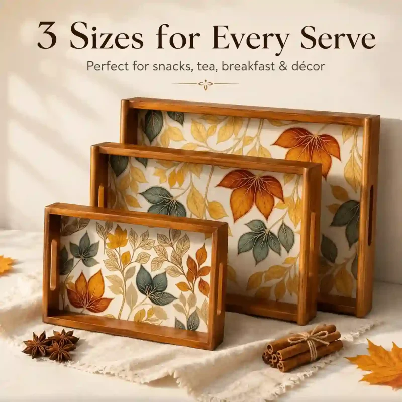 Rectangle Serving Tray 3 Pieces-Printed (Set of 1)
