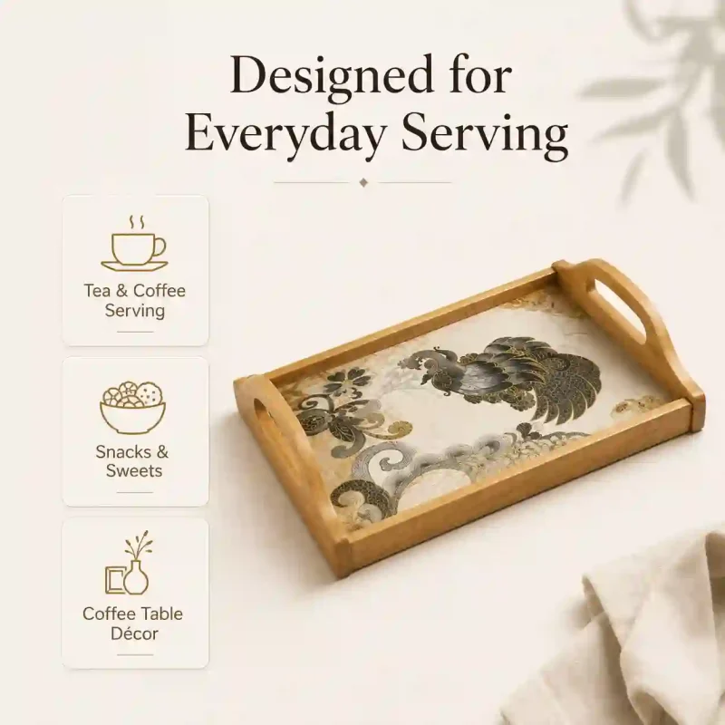 Galaxy Serving Tray-Arc Printed-Rectangle (Set of 1)