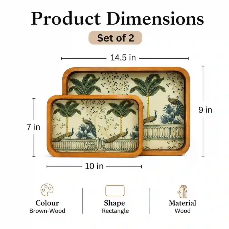 Galaxy Serving Tray-Arc Printed-Rectangle (Set of 1)
