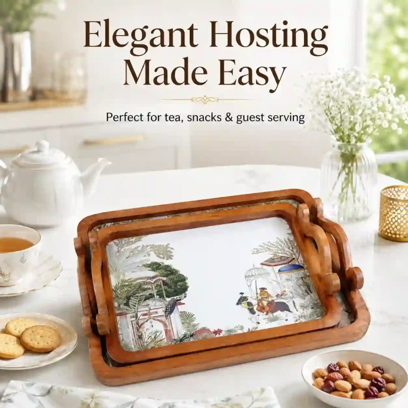Rectangle Serving Tray 2 Pieces-Printed King (Set of 1)