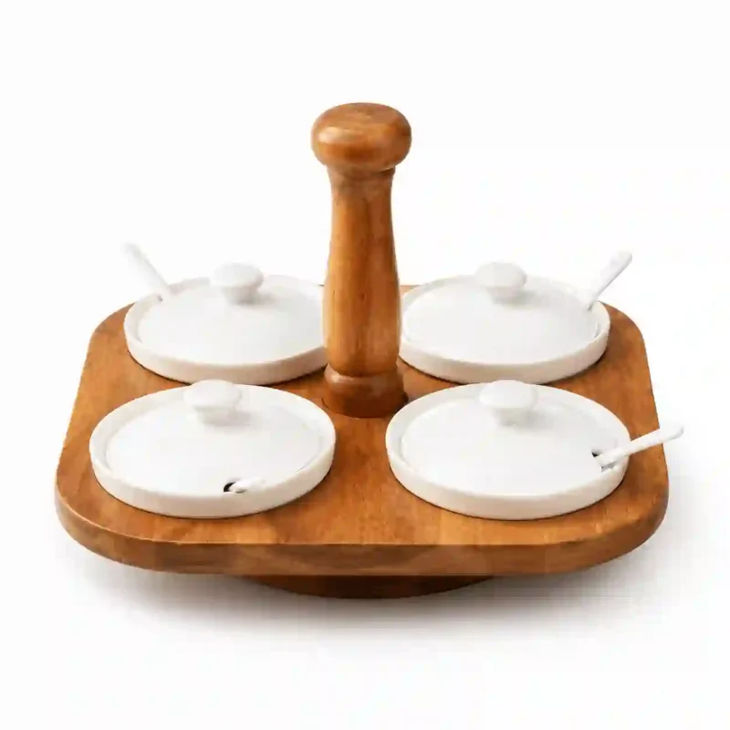 Revolving Spice 4 Jar Set-Rotating Kitchen Storage (Set of 1)