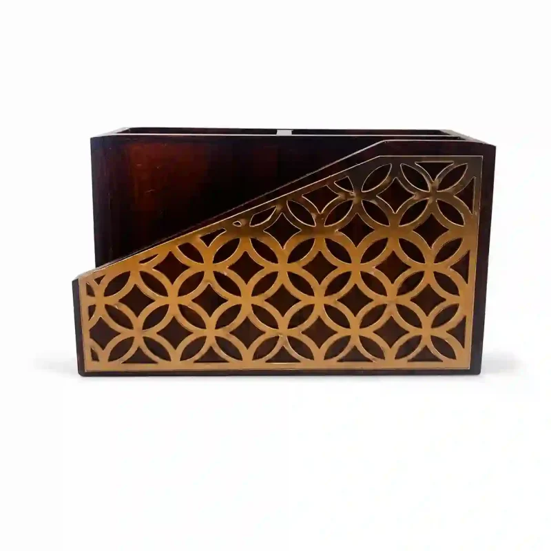 Side Cut Napkin Holder With 2 Compartment-Holder (Set of 1)