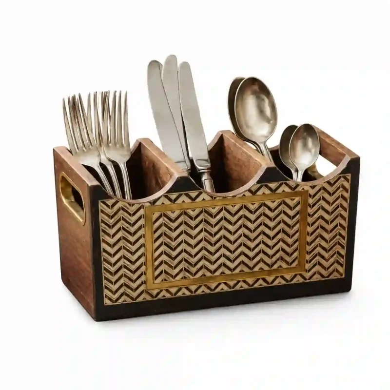 Modern 3 Compartment Cutlery - Elegant Stylish Holder (Set of 1)