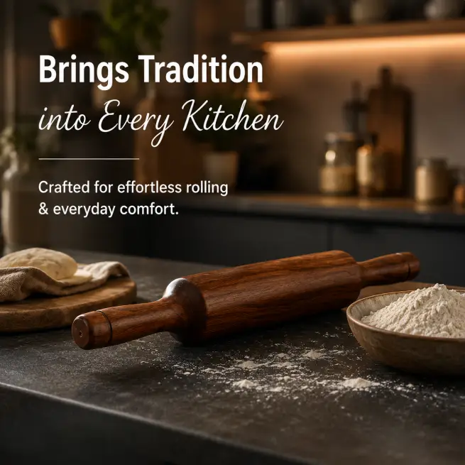 Export Quality Wooden Belan-Smooth Rolling Pin (Set of 1)