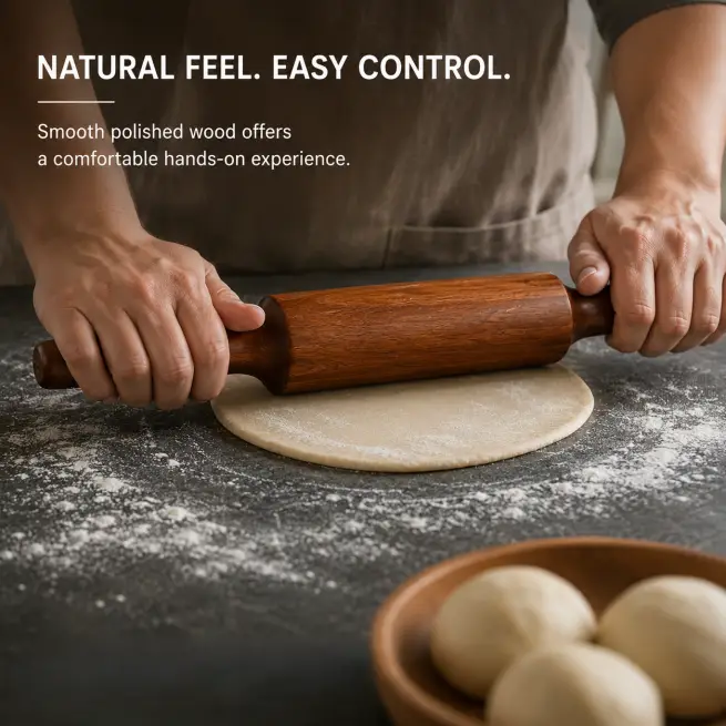 Export Quality Wooden Belan-Smooth Rolling Pin (Set of 1)