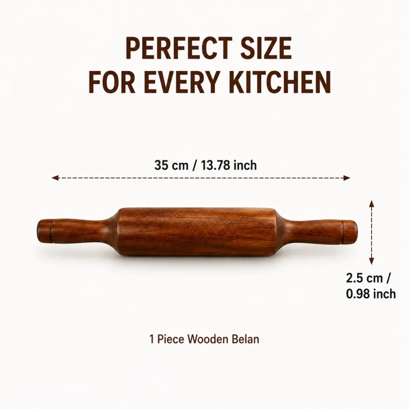 Export Quality Wooden Belan-Smooth Rolling Pin (Set of 1)