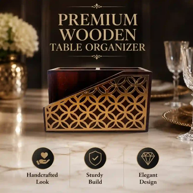 Side Cut Napkin Holder With 2 Compartment-Holder (Set of 1)