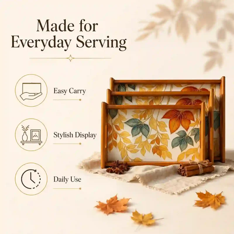 Rectangle Serving Tray 3 Pieces-Printed (Set of 1)