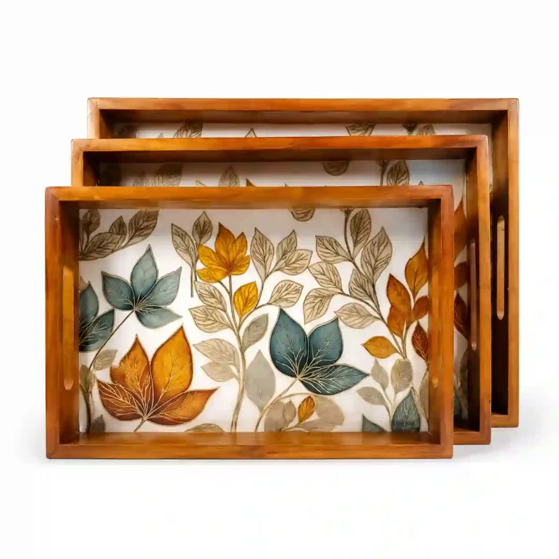 Rectangle Serving Tray 3 Pieces-Printed (Set of 1)