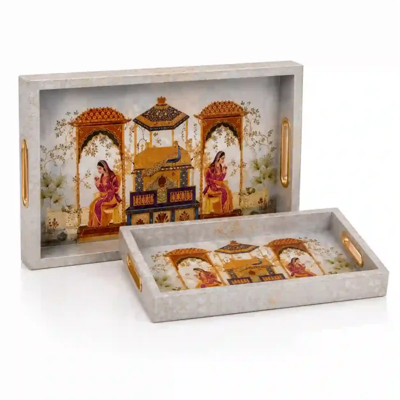 Sanskriti Serving 2 Pieces Tray - Elegant & Durable (Set of 1)