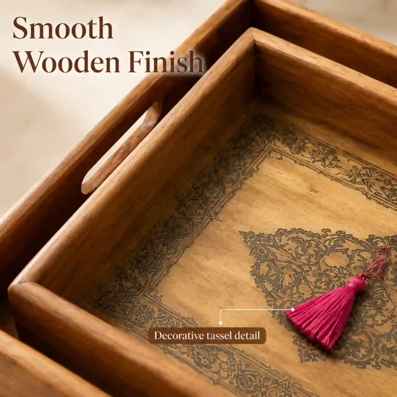 Pearl Serving 2 Tray-Printed Design (Set of 1)