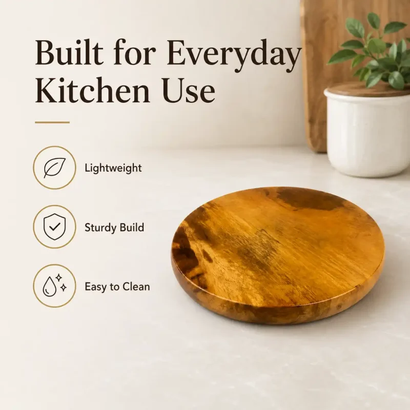 Laminate Wooden Chakla-10 Inch Round - Kitchen (Set of 1)