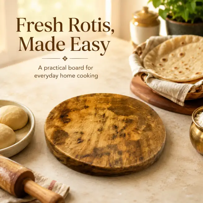 Laminate Wooden Chakla - 9 Inch Round - Kitchen (Set of 1)