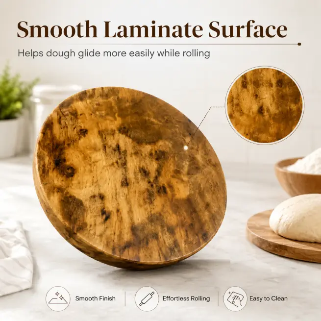 Laminate Wooden Chakla - 9 Inch Round - Kitchen (Set of 1)