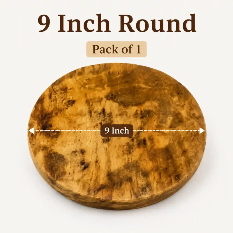 Laminate Wooden Chakla - 9 Inch Round - Kitchen (Set of 1)