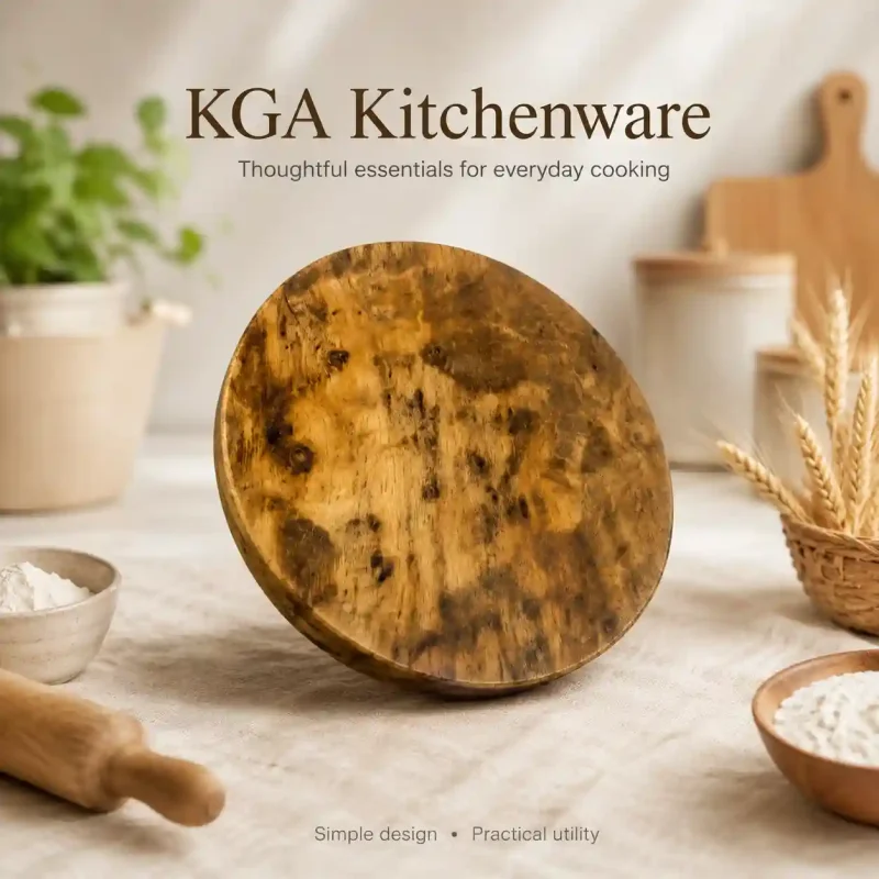 Laminate Wooden Chakla - 9 Inch Round - Kitchen (Set of 1)