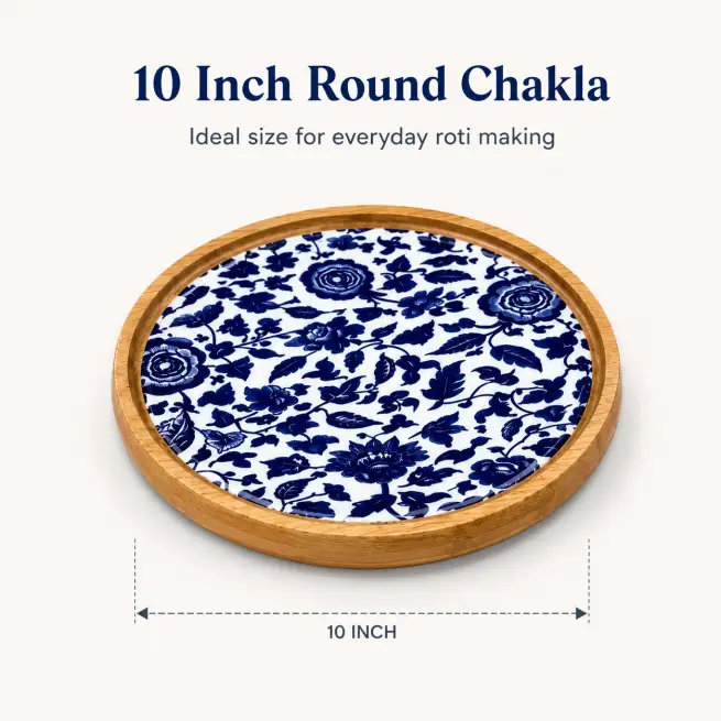 Micka Printed Wooden Chakla-10 Inch Round (Set of 1)