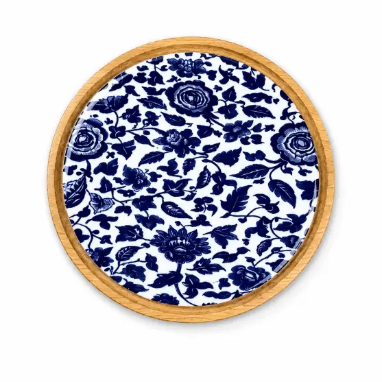 Micka Printed Wooden Chakla-10 Inch Round (Set of 1)