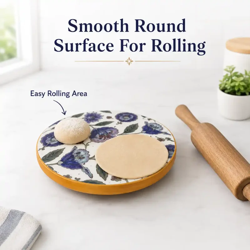Micka Printed Wooden Chakla-9 Inch Round (Set of 1)