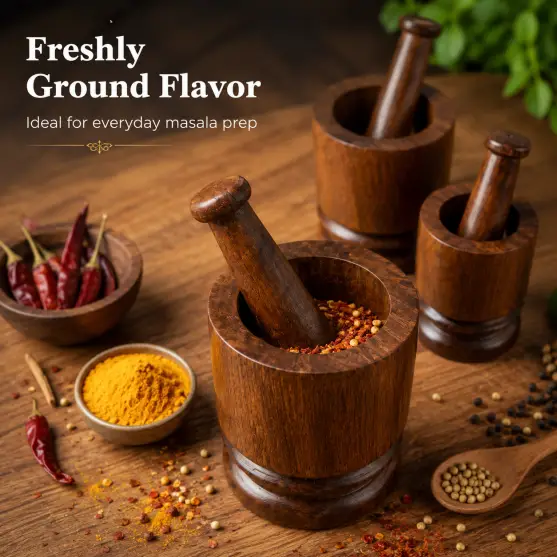 Okhli Sheesham-3 Pieces Multi Sizes-Spice Grinder (Set of 1)