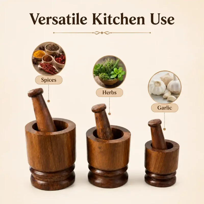 Okhli Sheesham-3 Pieces Multi Sizes-Spice Grinder (Set of 1)